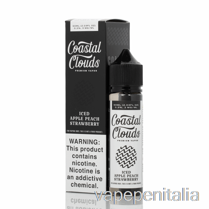 Penna Vape Mela Ghiacciata Pesca Fragola - Coastal Clouds Co. -60ml 0mg